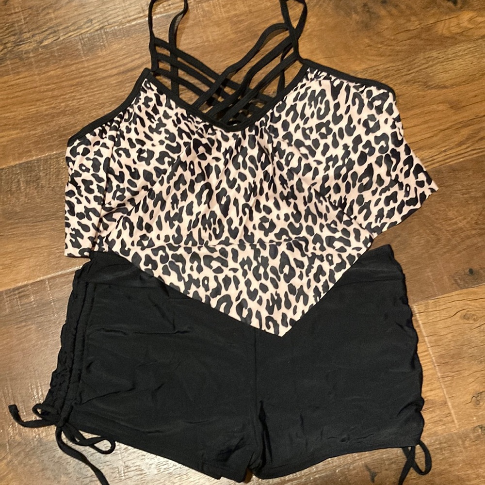 Shein Womens Two Piece Leopard Swim Suit